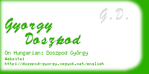 gyorgy doszpod business card