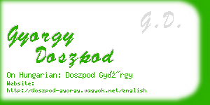 gyorgy doszpod business card